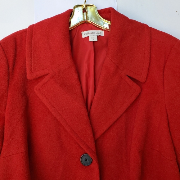 Coldwater Creek Wool Jacket Red Coat Size 16 - EUC! - Picture 10 of 16